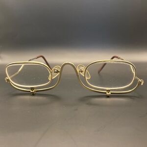 Vintage Reading Glasses | Gold Tone Hinged Flip Down Lens Steampunk  From Taiwan